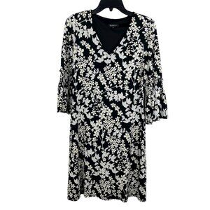 Glamour Women V-Neck Floral Bell Sleeve Dress Size 6